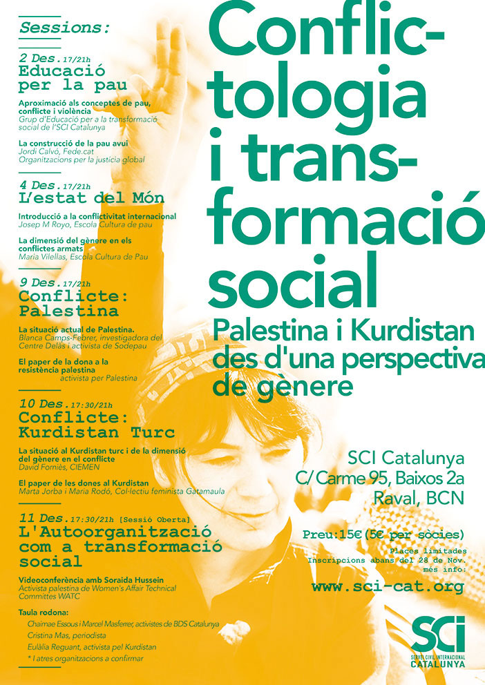 Palestina i Kurdistan des d’una perspectiva de Gènere: La temàtica del Curs de Conflictologia i Transformació Social!